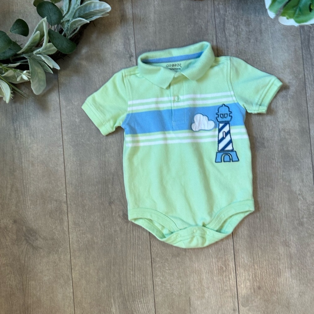 Vintage Baby Boy Lighthouse Romper One Piece Size 3-6 Months - Picture 4 of 11